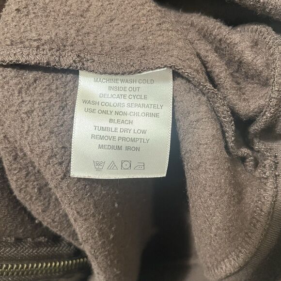 Roaman's Brown Full Zip Hoodie Hooded Sweatshirt Gold Flowers, Size est. 3X - Picture 9 of 9